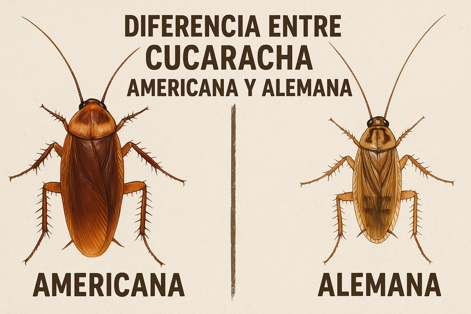 Diferencia entre cucaracha americana y alemana