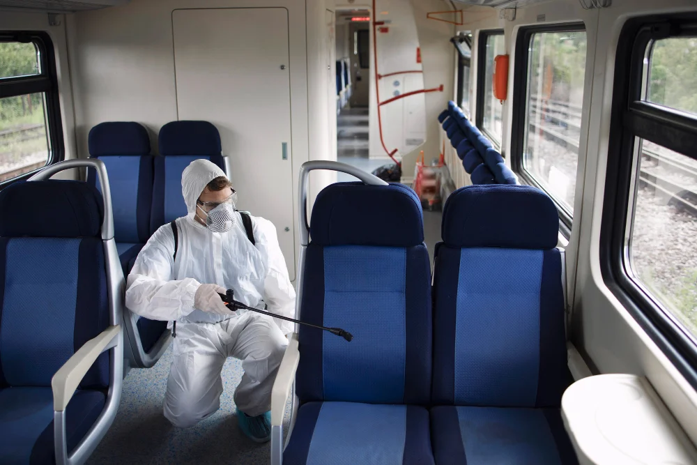 desinfección de vehículos de transporte público
